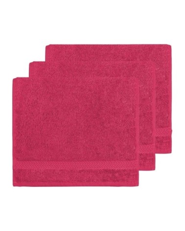Lot de 3 serviettes invité 550gr/m²  rose indien 30x50 cm