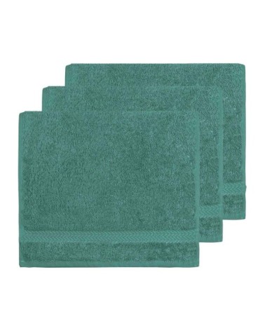 Lot de 3 serviettes invité 550gr/m²  aqua 30x50 cm