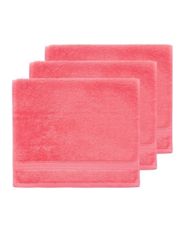 Lot de 3 serviettes invité 550gr/m²  framboise 30x50 cm