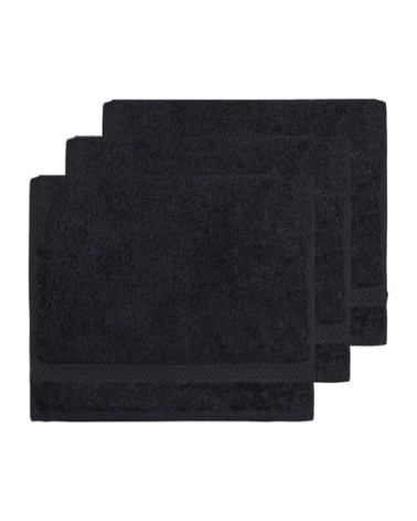 Lot de 3 serviettes invité 550gr/m²  bleu nuit 30x50 cm