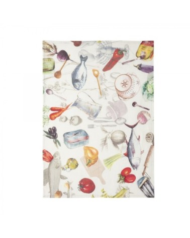 Torchon en lin multicolore 50x75