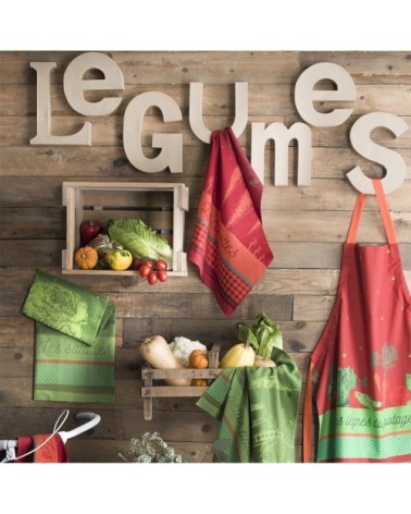 Torchon en jacquard de coton orange 50x75