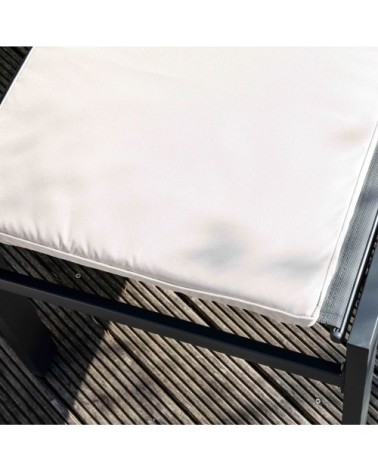 Lot de 2 coussins bain de soleil polyester écru 186 x 53 x 5 cm