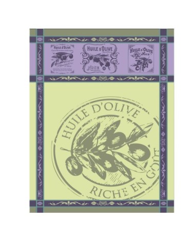 Torchon de cuisine picholine coton vert 70 x 50