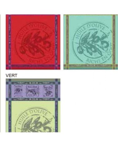 Torchon de cuisine picholine coton vert 70 x 50