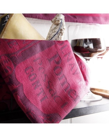 Torchon en coton rouge 50x75