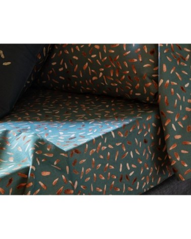 Drap-housse 140x190 en coton vert
