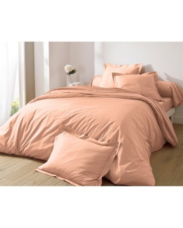 Drap-housse 180x200 en percale de coton  rose nude