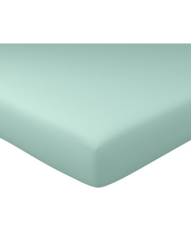 Drap-housse 160x200 en percale de coton vert céladon