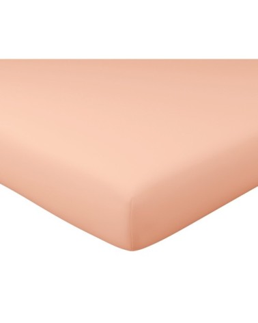 Drap-housse 160x200 en percale de coton  rose nude