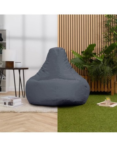 Pouf inclinable à dossier haut intérieur et extérieur gris anthracite