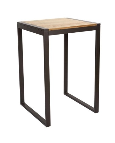 Mange debout carré 70 cm acier/bois massif clair