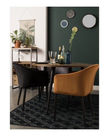 Fauteuil de table en velours noir