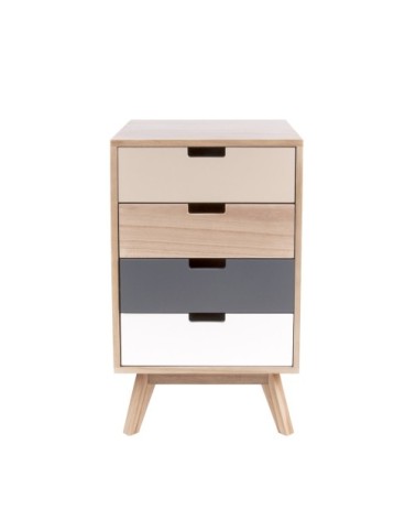 Meuble de rangement 4 tiroirs en bois H65cm