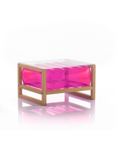 Table basse en bois et tpu rose
