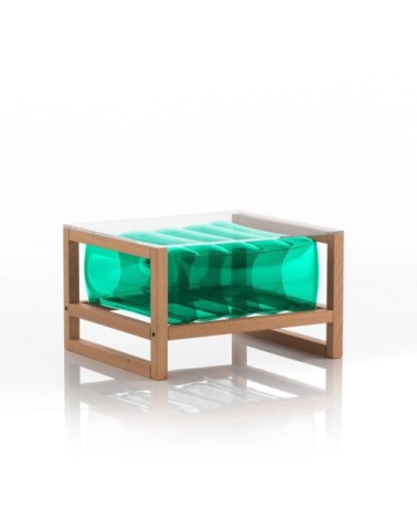 Table basse en bois et tpu vert