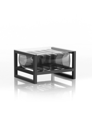 Table basse tpu noir cristal cadre en aluminium