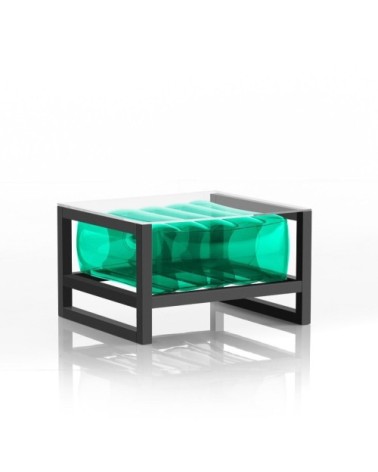 Table basse tpu vert cadre en aluminium