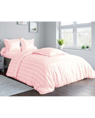 Taie d'oreiller 50x70 en satin de coton  rose nude