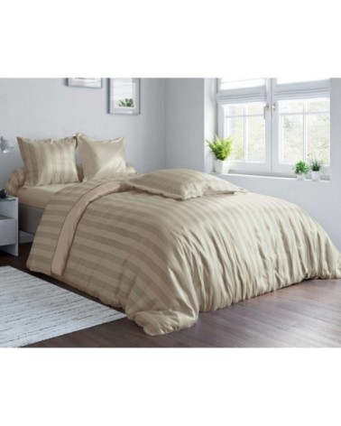 Taie d'oreiller 50x70 en satin de coton  beige