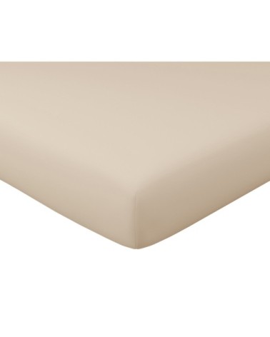 Drap-housse 160x200 en satin de coton  beige