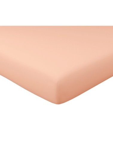 Drap-housse 160x200 en satin de coton  rose nude