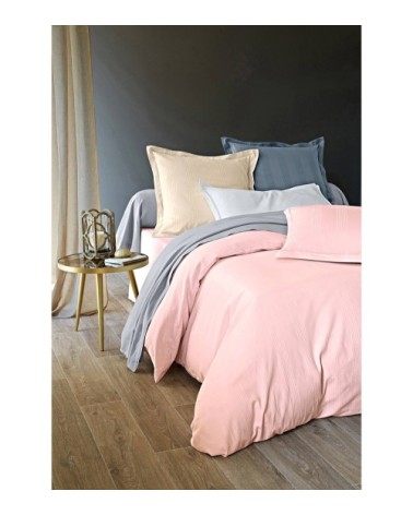 Drap-housse 90x190 en satin de coton  rose nude