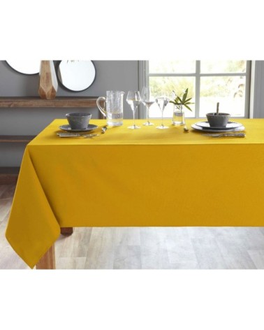 Nappe ronde jaune ocre en coton 235x235