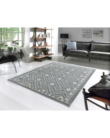 Tapis moderne motif géométrique anthracite - 120x160