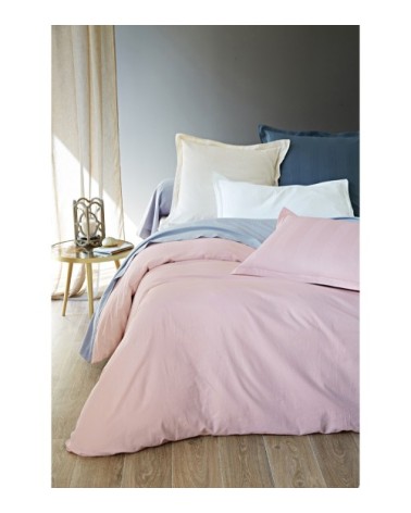 Housse de couette 140x200 en satin de coton  rose nude