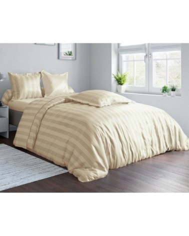 Housse de couette 260x240 en satin de coton  beige