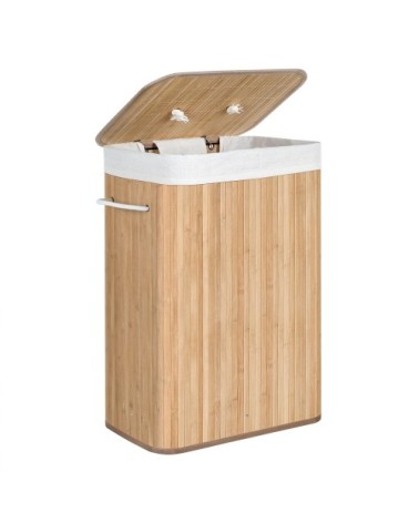 Panier à linge 72L bambou couleur boisée