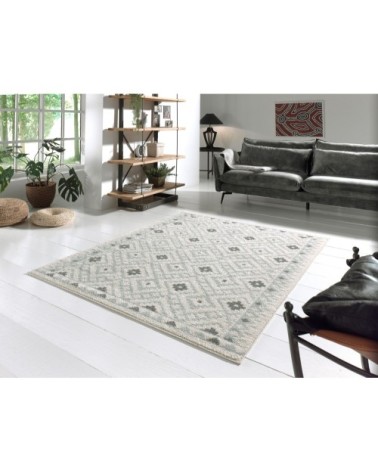 Tapis moderne motif géométrique gris - 120x160