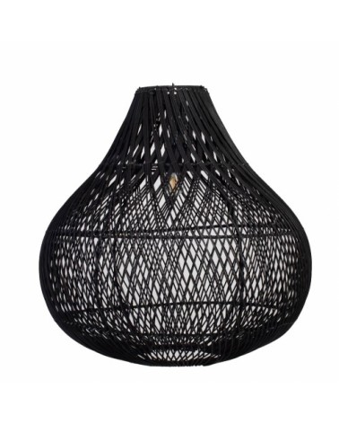Suspension en rotin noir tressé
