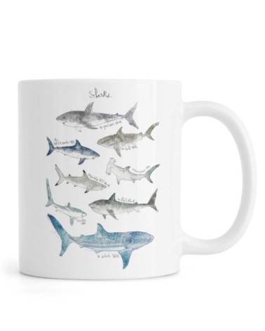 Mug en céramique en blanc ivoire & bleu