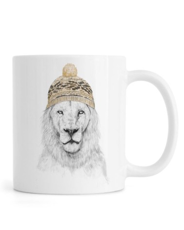 Mug en céramique en blanc & gris