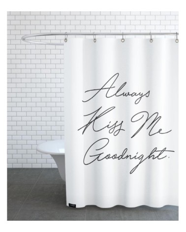 Rideau de douche en polyester en blanc & noir 150x200