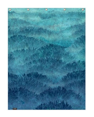 Rideau de douche en polyester en bleu & turquoise 150x200
