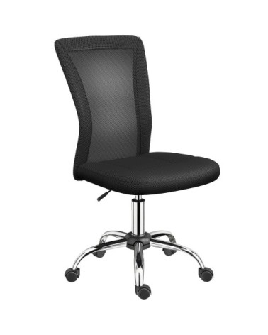 Chaise de bureau ergonomique réglable piètement chromé maille noir