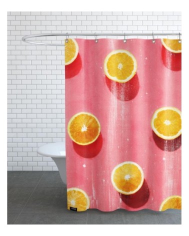 Rideau de douche en polyester en rose & rouge 150x200