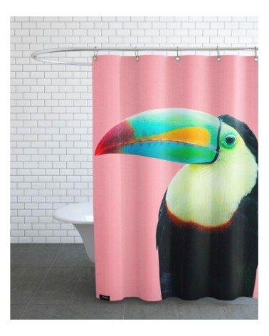 Rideau de douche en polyester en multicolore & noir 150x200