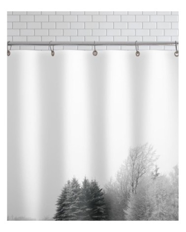 Rideau de douche en polyester en blanc & gris 150x200