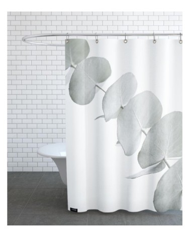 Rideau de douche en polyester en blanc & vert 150x200