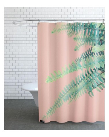 Rideau de douche en polyester en rose & vert 150x200