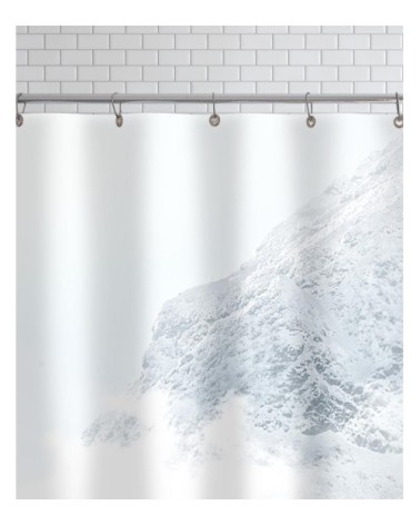 Rideau de douche en polyester en blanc & gris 150x200