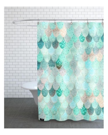 Rideau de douche en polyester en turquoise & vert 150x200