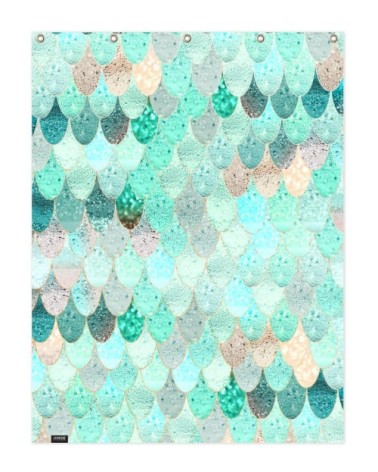 Rideau de douche en polyester en turquoise & vert 150x200