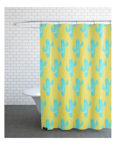 Rideau de douche en polyester en jaune & vert 150x200