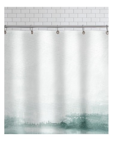 Rideau de douche en polyester en blanc & gris 150x200