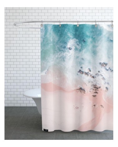 Rideau de douche en polyester en rose & turquoise 150x200